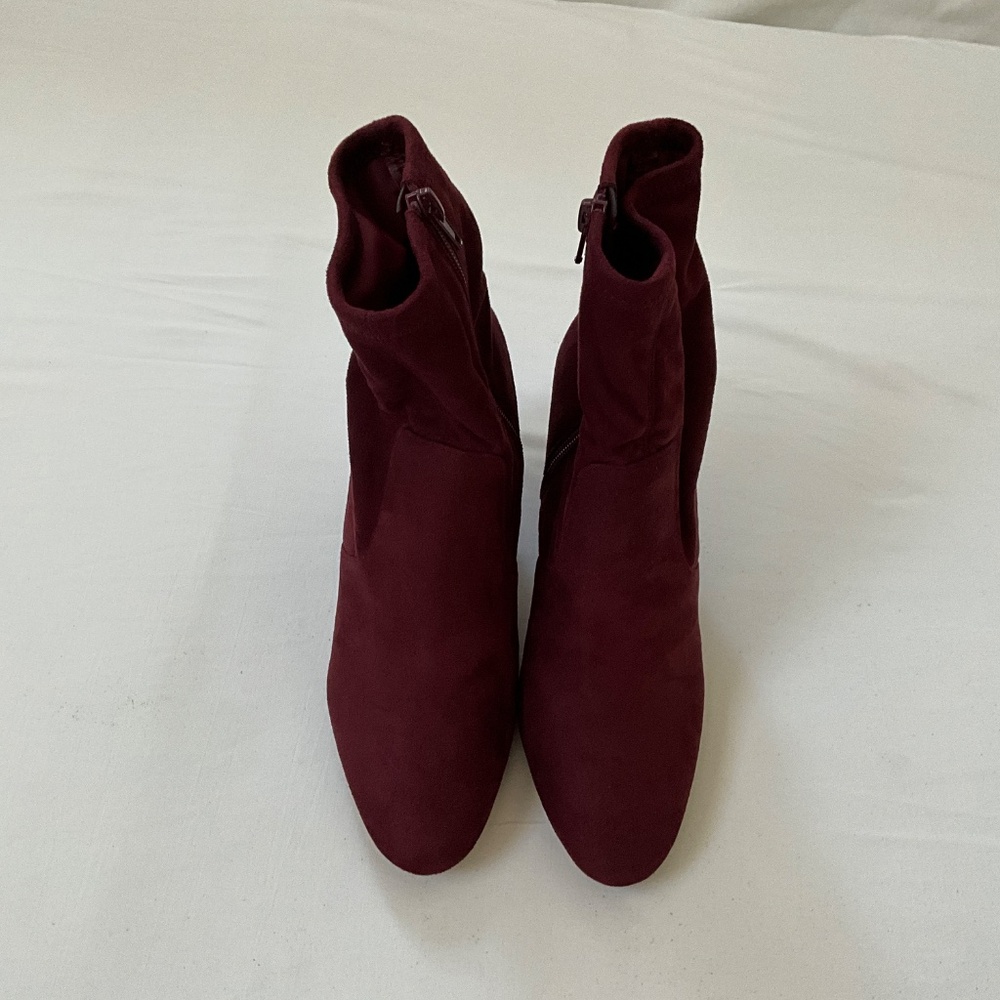 ALDO Sock Booties Ankle Boots Burgundy Size 9 - Picture 4 of 10